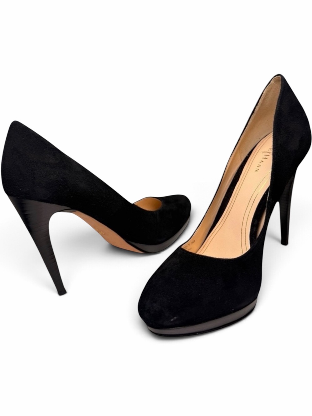 Cole Haan Nike Air Suede Platform Pumps Black Womens 7.5B